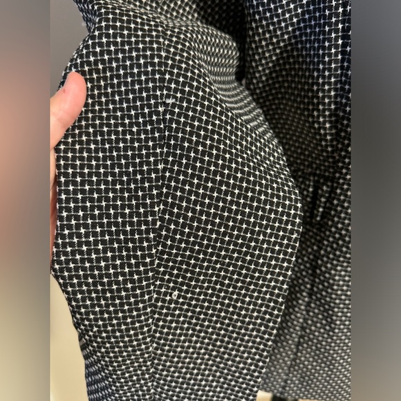 EUC Sweet Suit Black and White Square Patterned Blazer Adjustable Belt size 12 - Picture 6 of 7